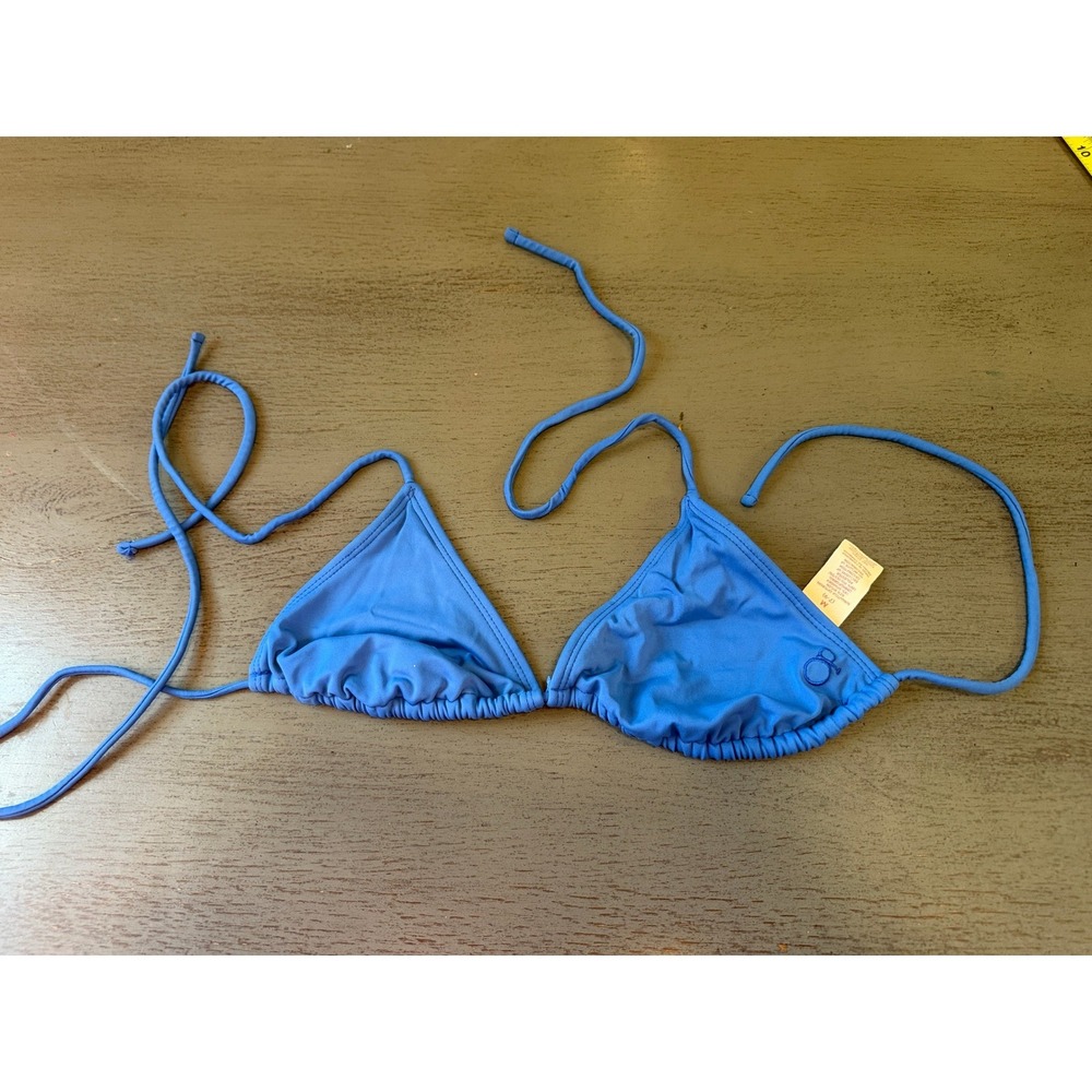 OP Ocean Pacific Blue Triangle Bikini Top Halter Swimwear Size Medium 7-9